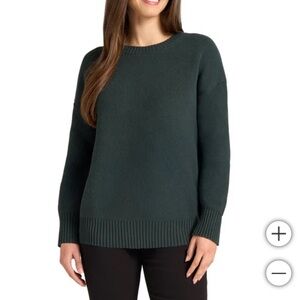Matty M Women's Waffle Knit Crew Neck Sweater - Green XS